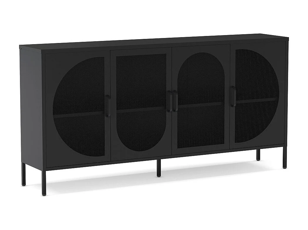 Zio - Buffet 4 portes en métal L160cm - Noir