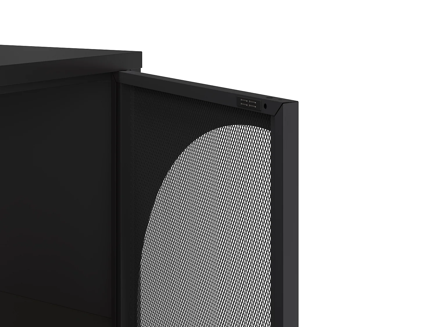 Zio - Buffet 4 portes en métal L160cm - Noir