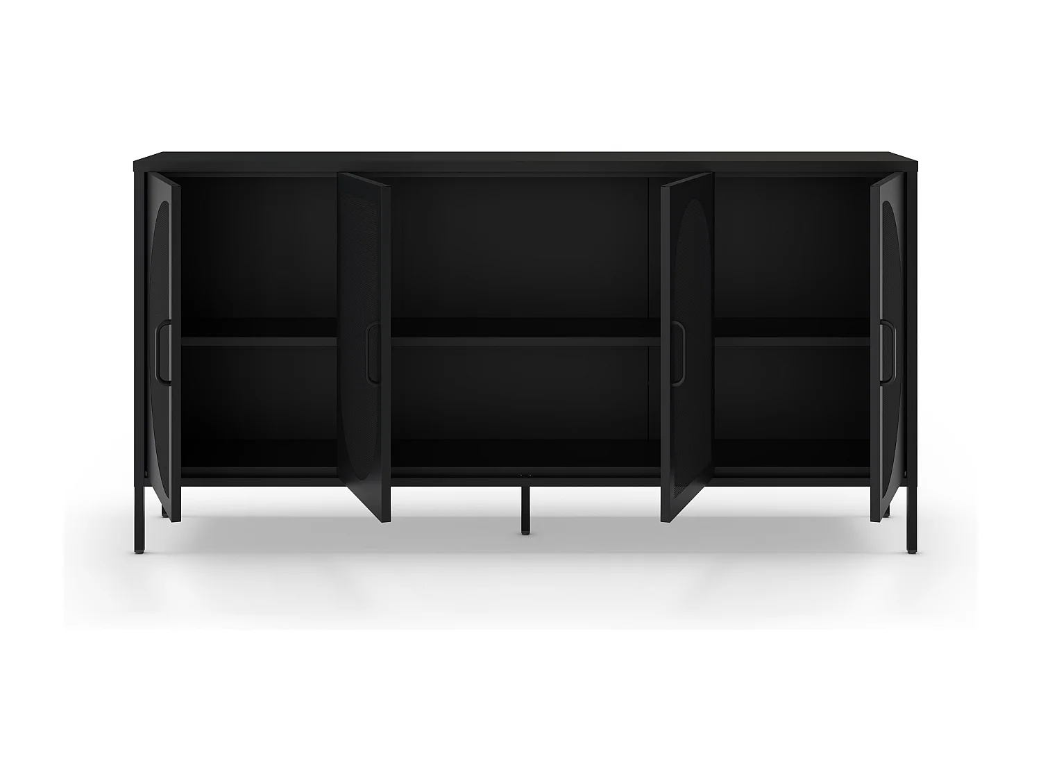 Dressoir Tayra - 160x40x90cm - Zwart