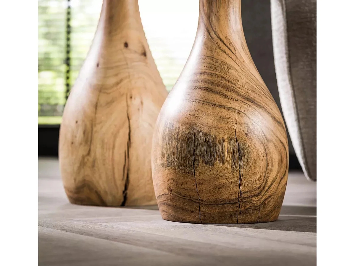 PORTOBELO - Set de tables d'appoint rondes en bois d'acacia naturel