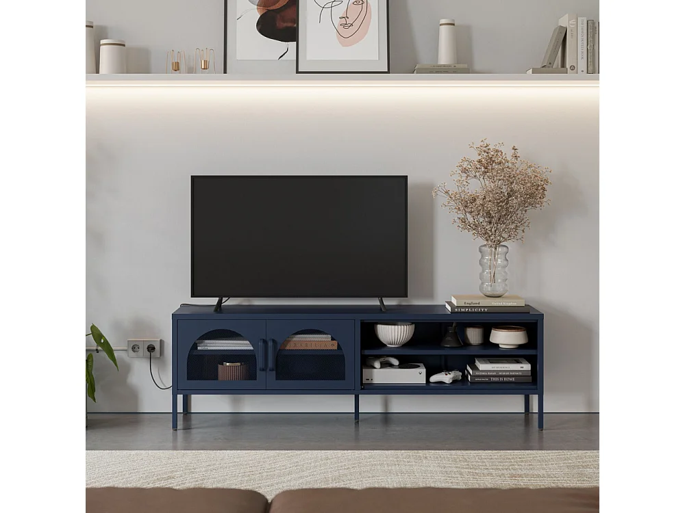 Tv-meubel Diora - 160x35x50cm - Blauw