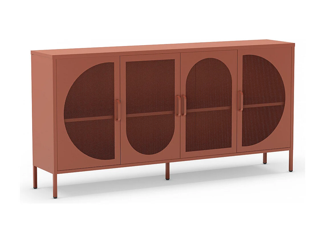 Zio - Buffet 4 portes en métal L160cm - Terracotta