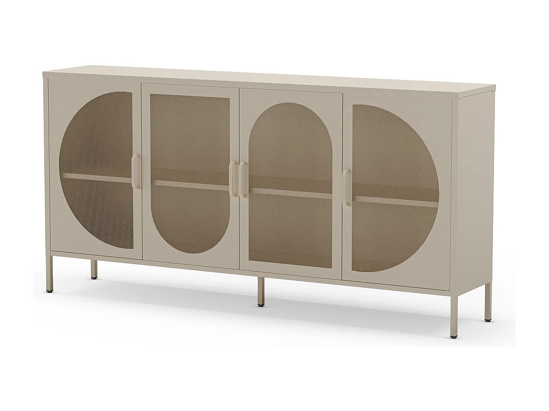 Zio - Buffet 4 portes en métal L160cm - Beige