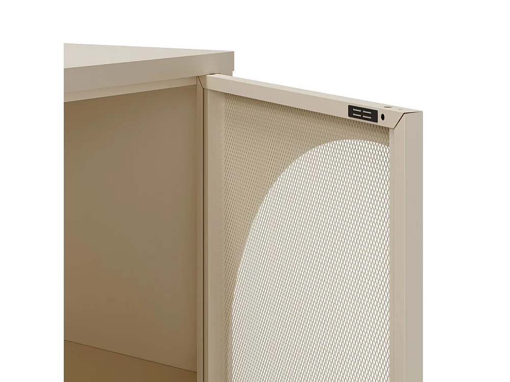 Zio - Buffet 4 portes en métal L160cm - Beige