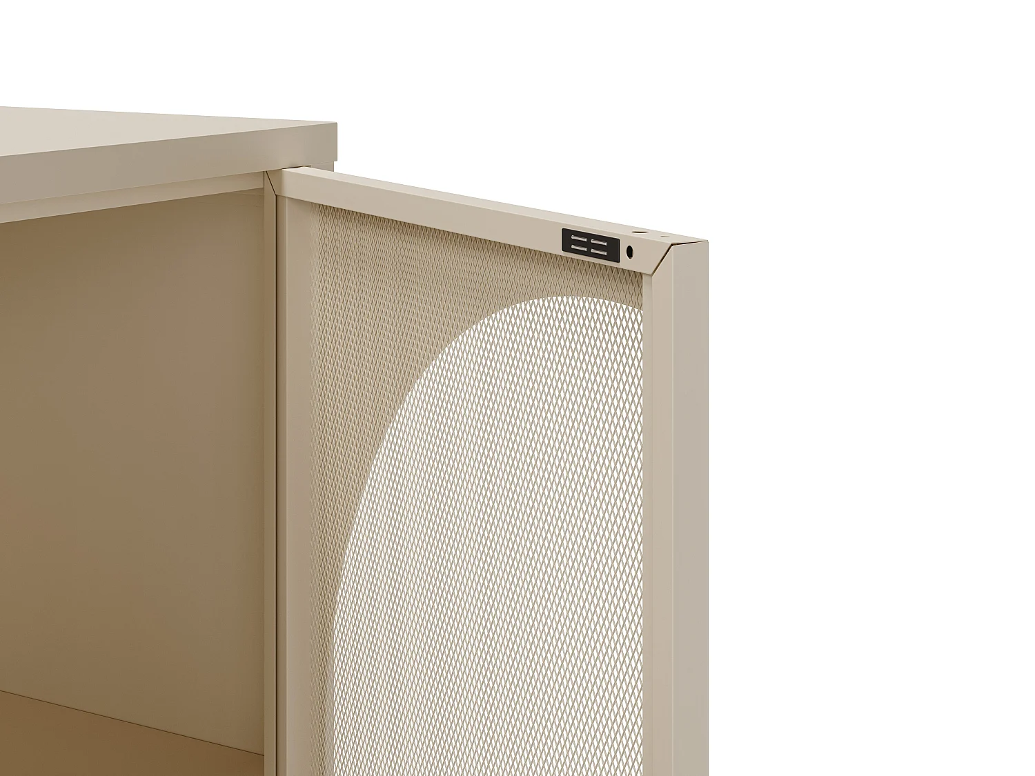 Zio - Buffet 4 portes en métal L160cm - Beige