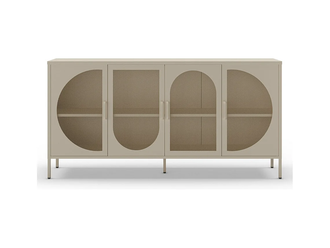 Zio - Buffet 4 portes en métal L160cm - Beige