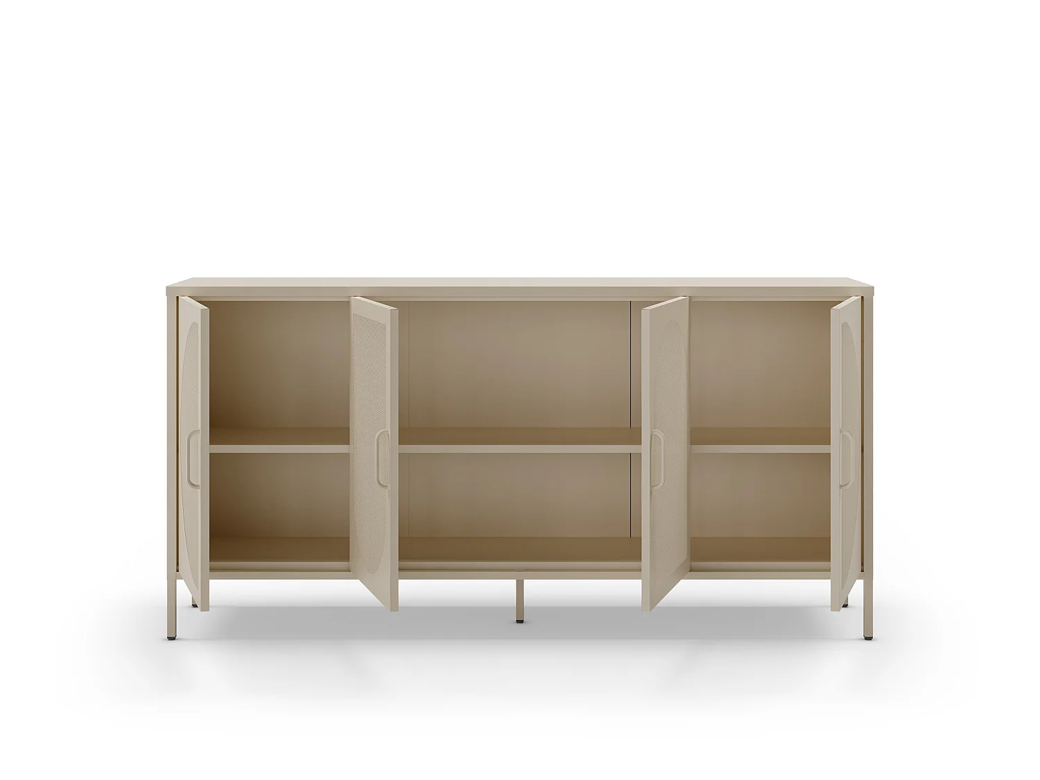Zio - Buffet 4 portes en métal L160cm - Beige