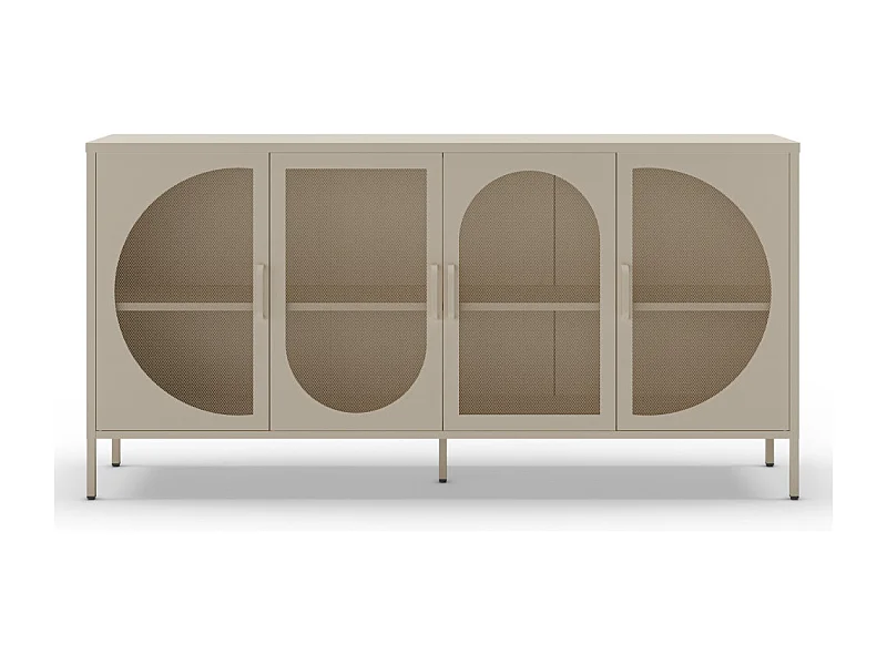 Zio - Buffet 4 portes en métal L160cm - Beige