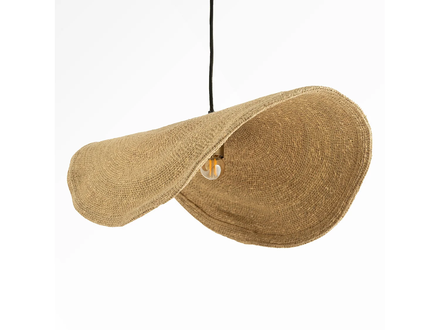 Sospensione in materiale naturale e metallo D91 cm - Maho