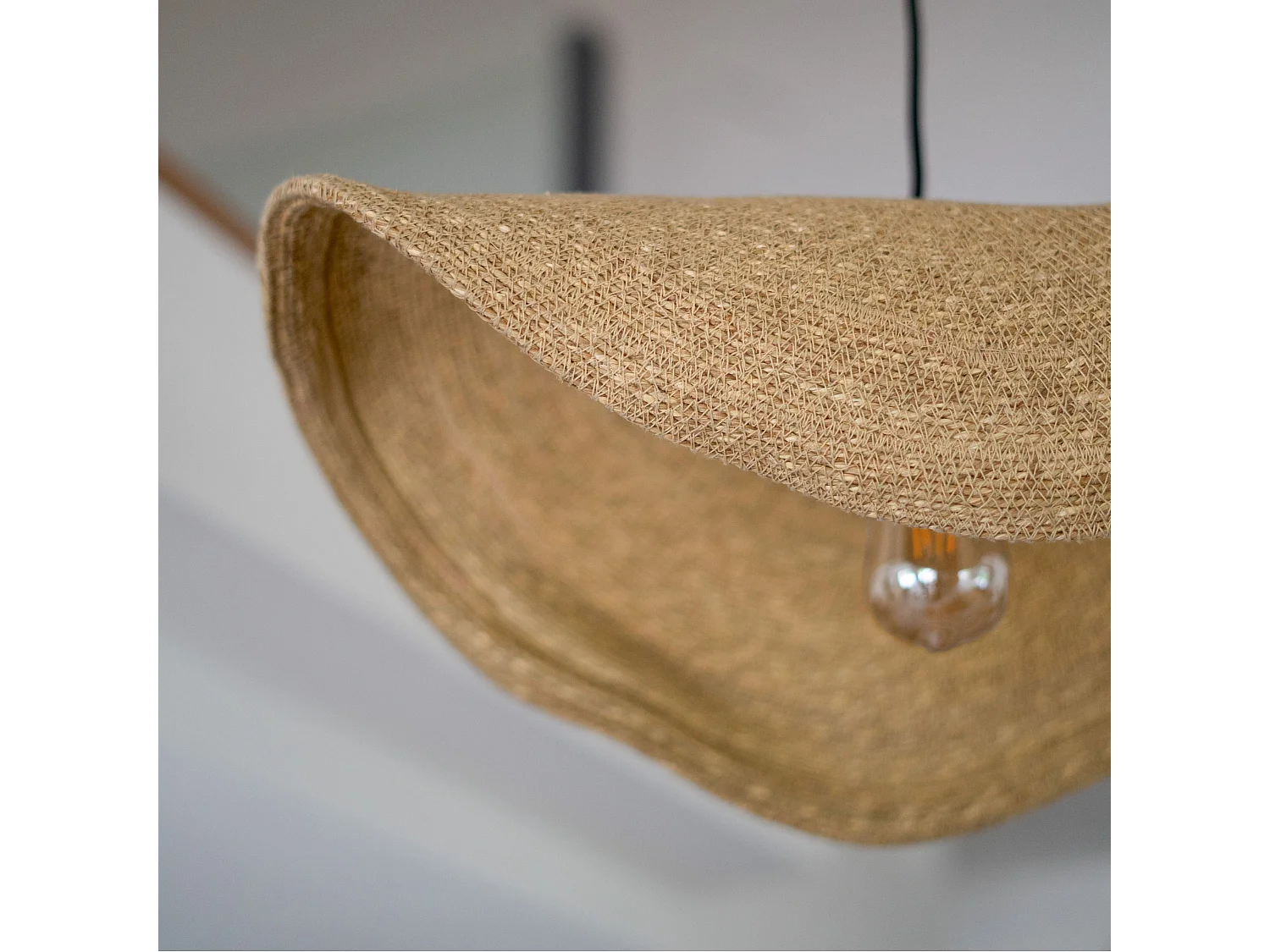 Sospensione in materiale naturale e metallo D91 cm - Maho