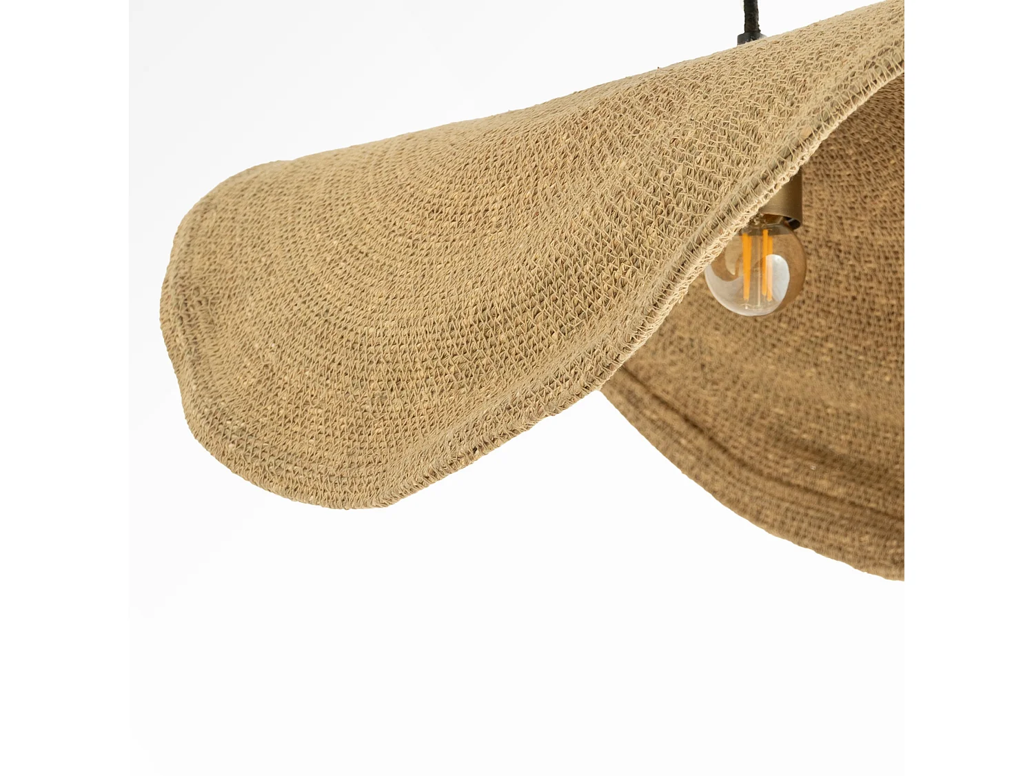 Sospensione in materiale naturale e metallo D91 cm - Maho