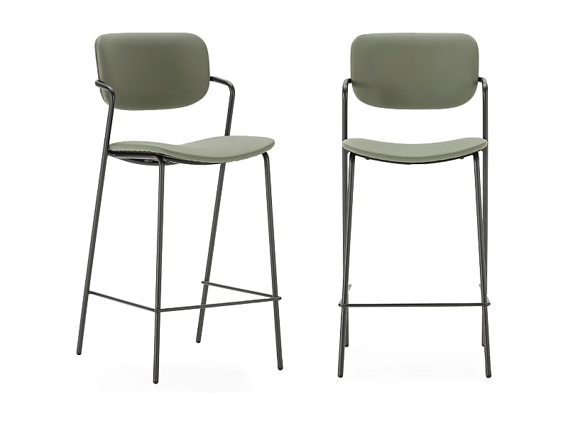 Lot de 2 chaises en tissu aigue-marine et effet bois - Svala