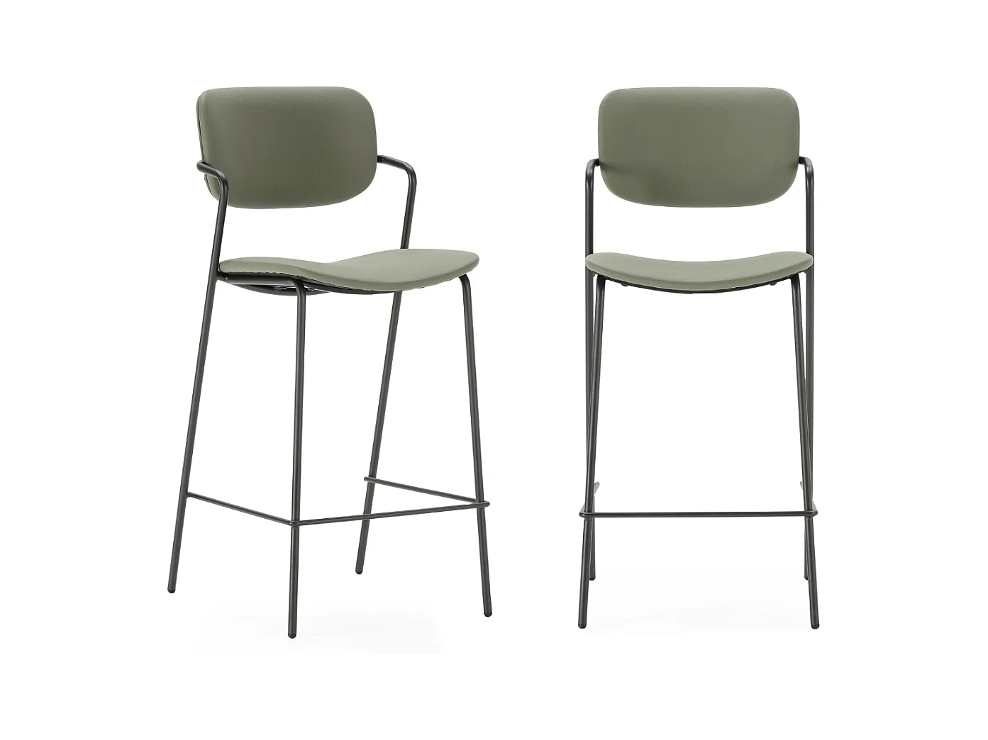 Lot de 2 chaises en tissu aigue-marine et effet bois - Svala
