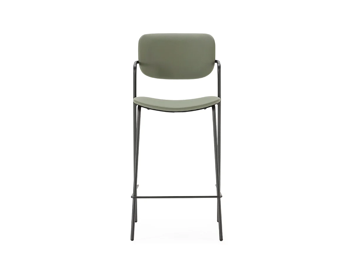 Set aus 2 Hockern mit schwarzen Metallbeinen H66 cm - MAIKA