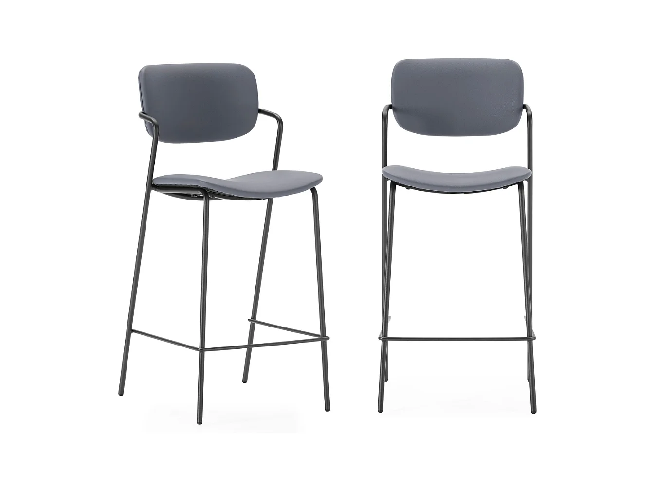 Lot de 2 chaises en tissu taupe et effet bois - Svala