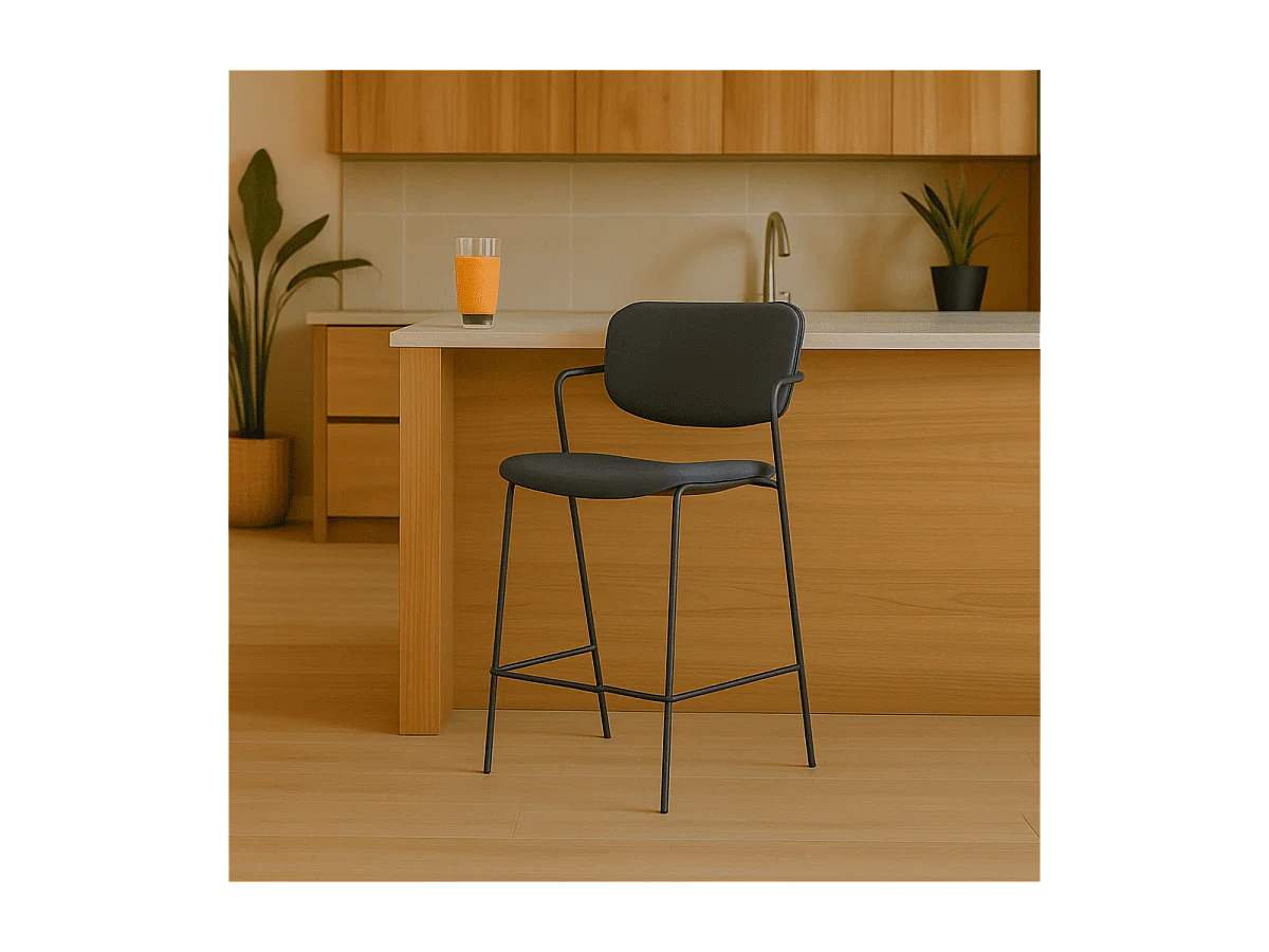 Barkruk Maika - 44x51x66cm - Grijs - Set van 2