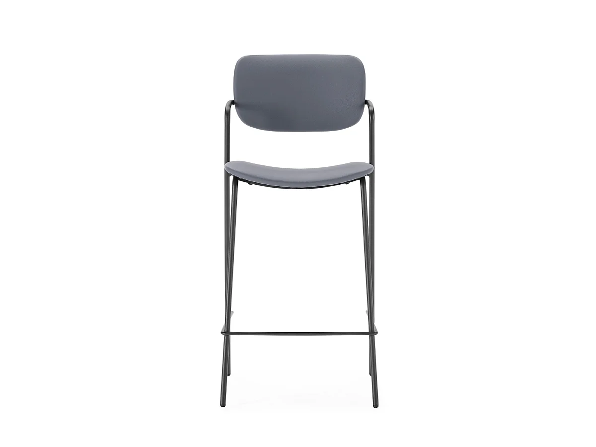 Set aus 2 Hockern mit schwarzen Metallbeinen H66 cm - MAIKA