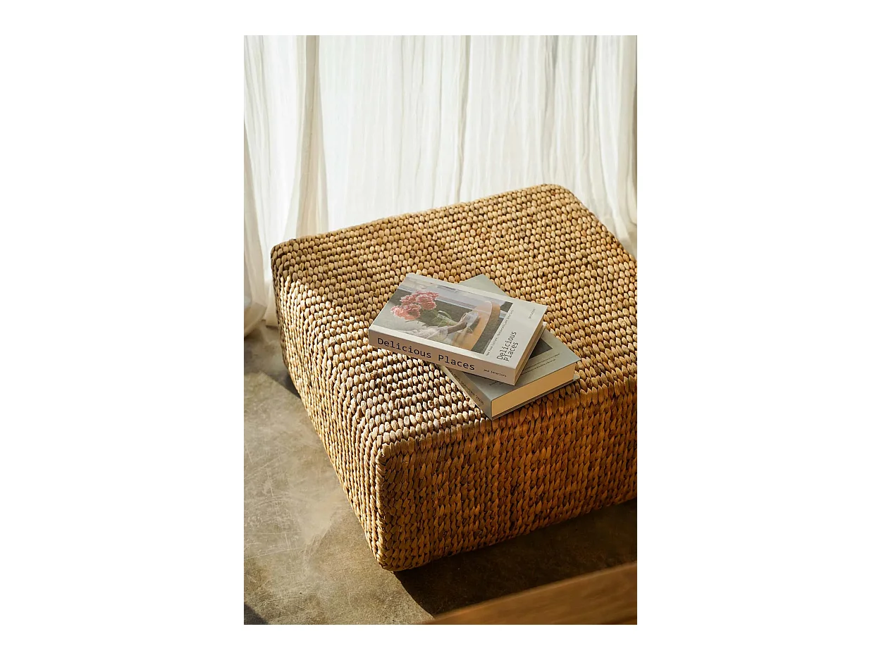 Le Pouf Carré Jacinthe - Naturel - M