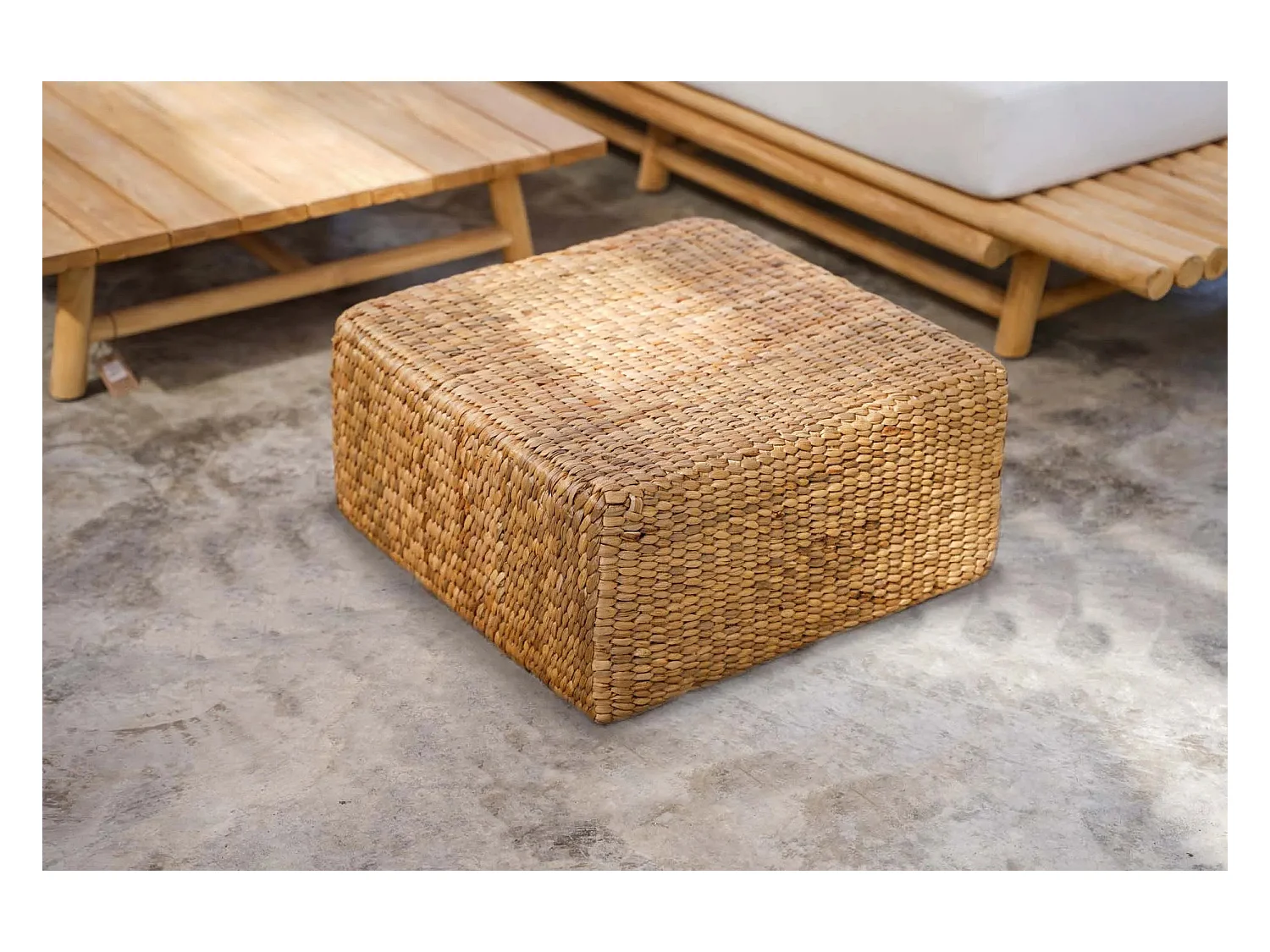 Le Pouf Carré Jacinthe - Naturel - M