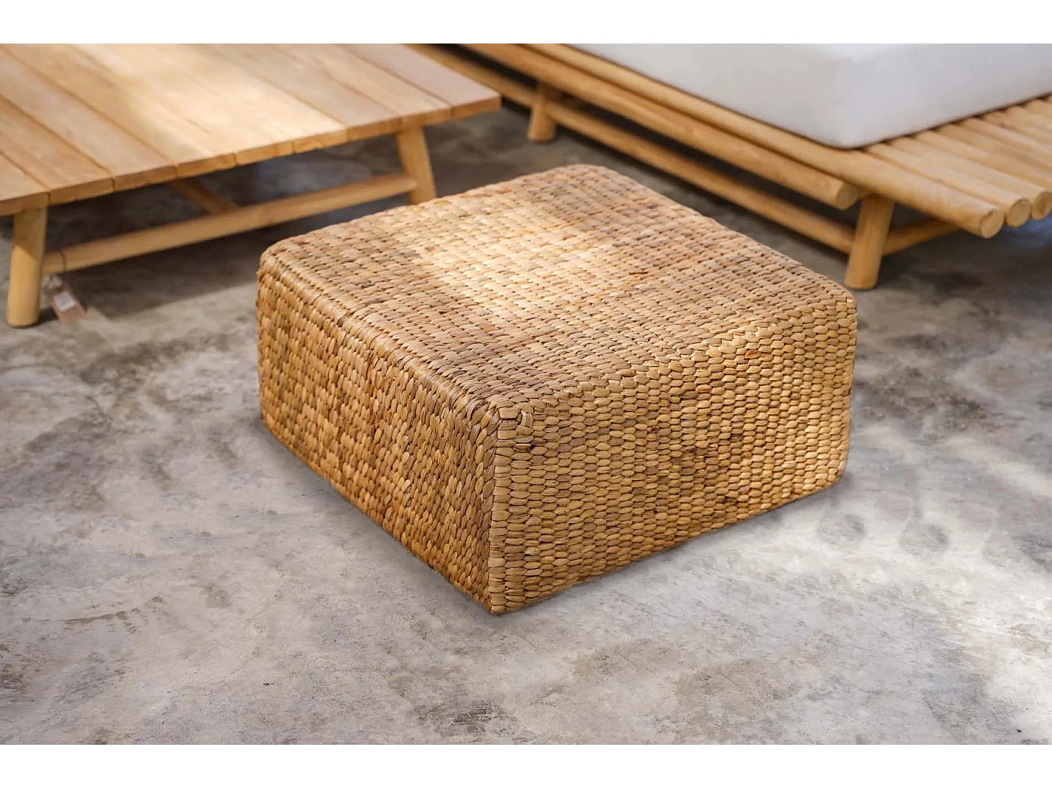 Le Pouf Carré Jacinthe - Naturel - M