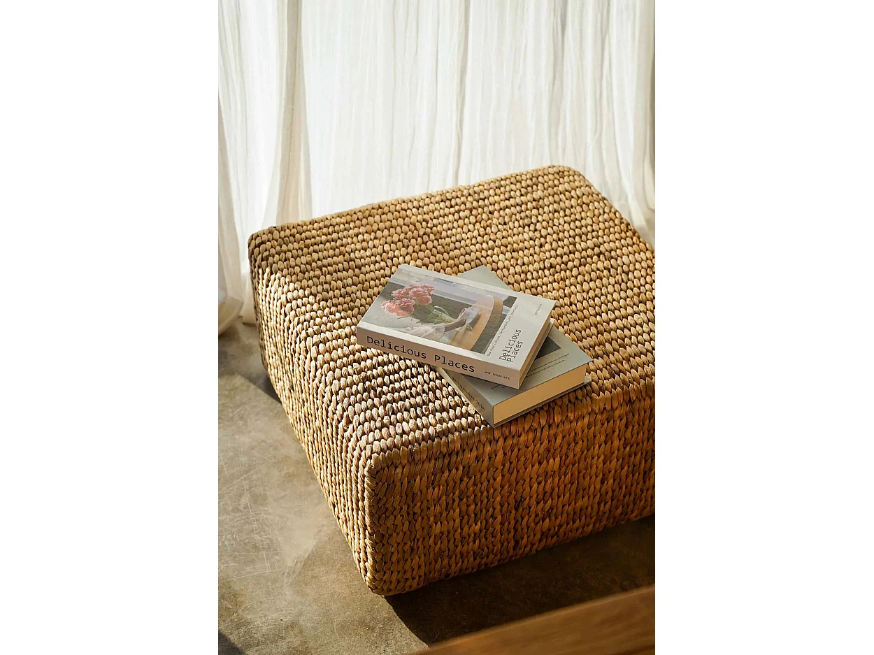 Der Hyazinthen Pouf Quadratisch - Natur - M