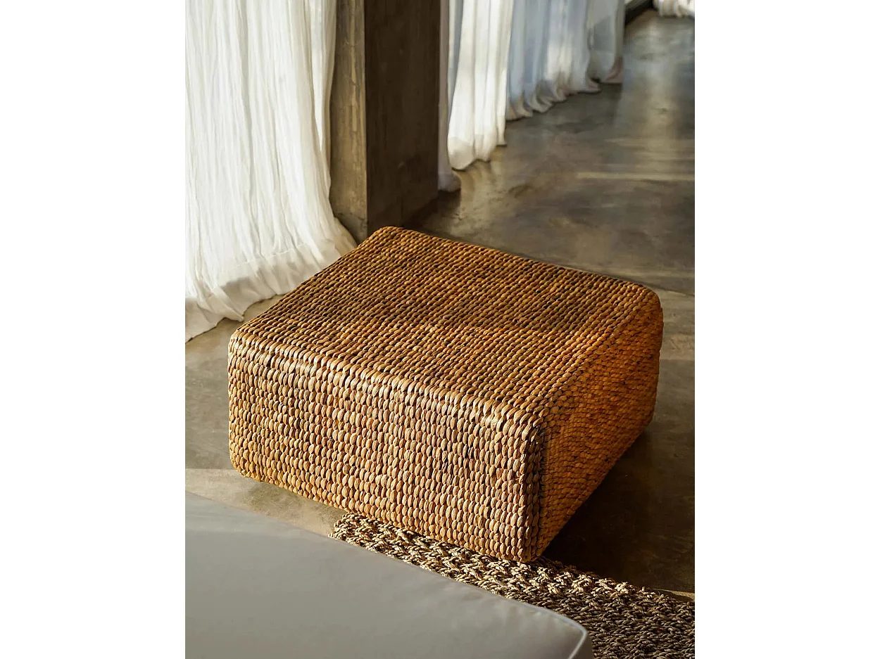 Der Hyazinthen Pouf Quadratisch - Natur - M