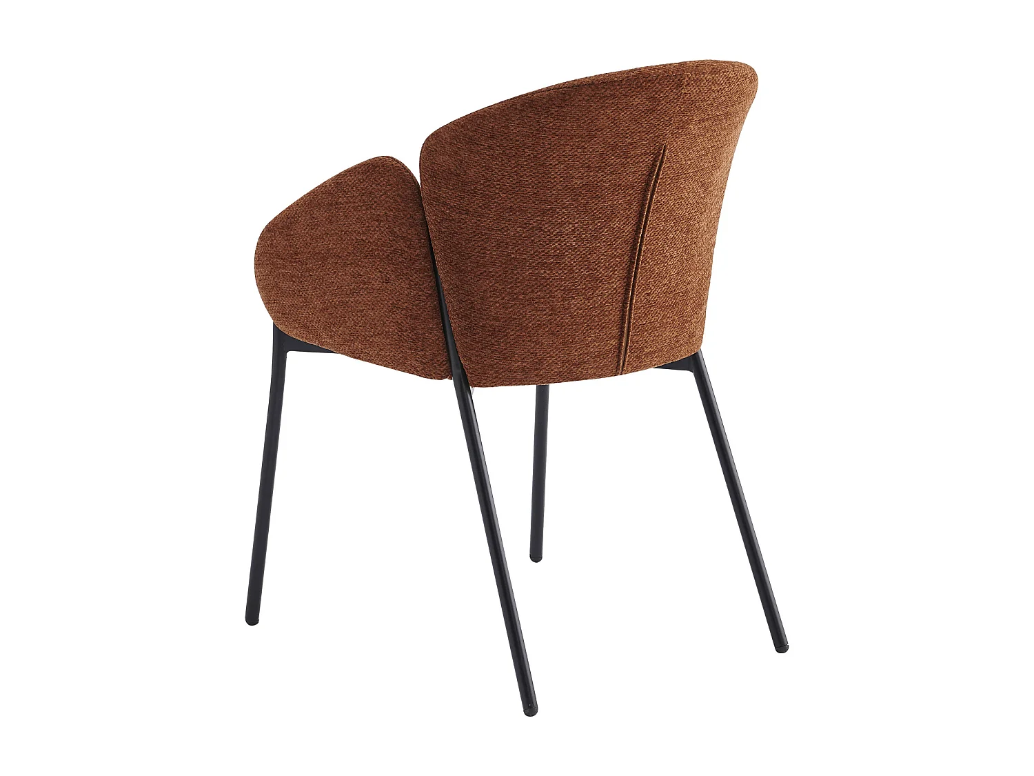 CANDICE-Sedia in tessuto terracotta (x2)