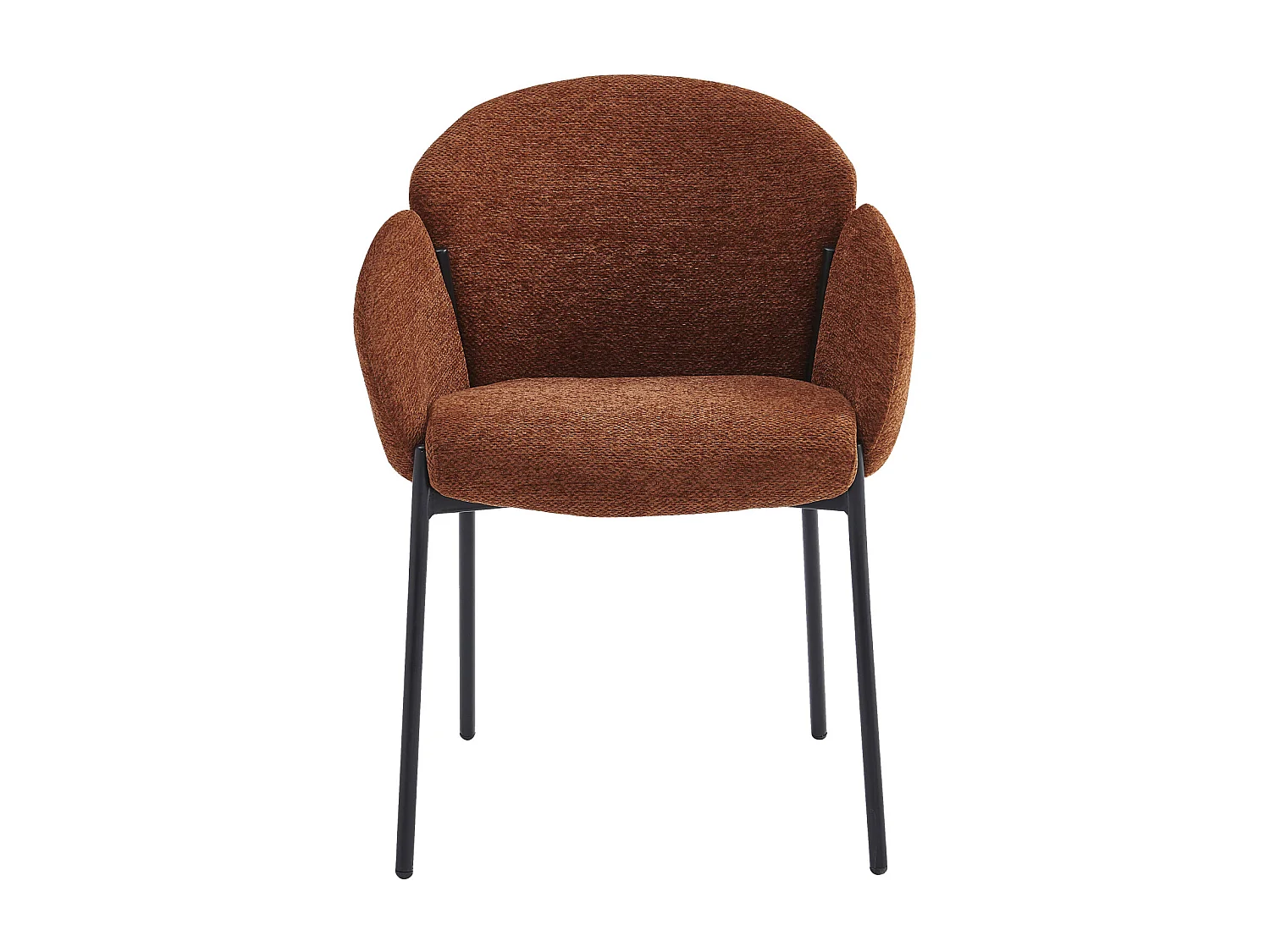 CANDICE-Sedia in tessuto terracotta (x2)