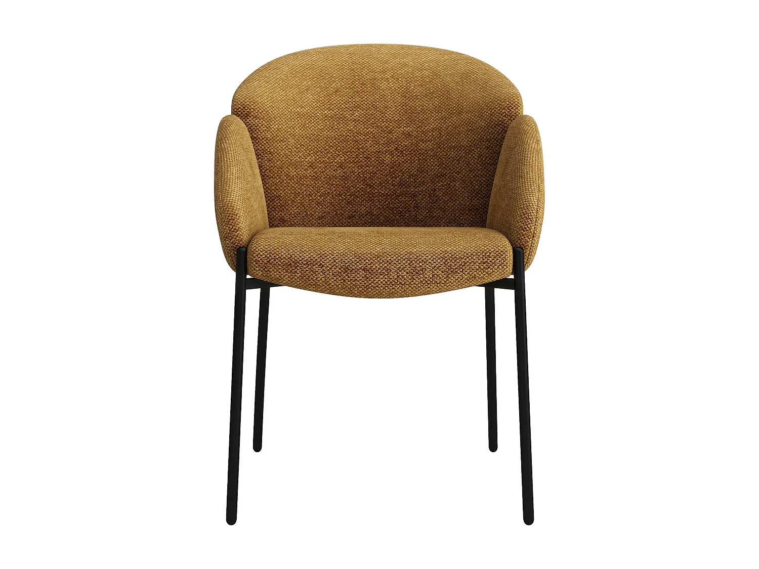 CANDICE-Sedia in tessuto senape (x2)