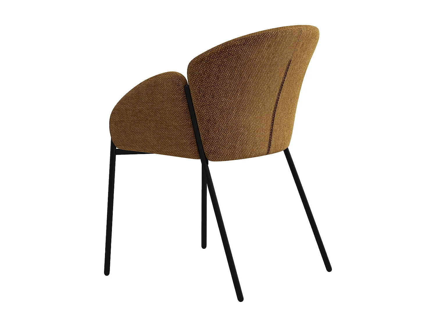 CANDICE-Silla de tela mostaza (x2)