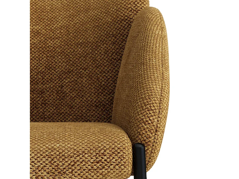 CANDICE-Silla de tela mostaza (x2)