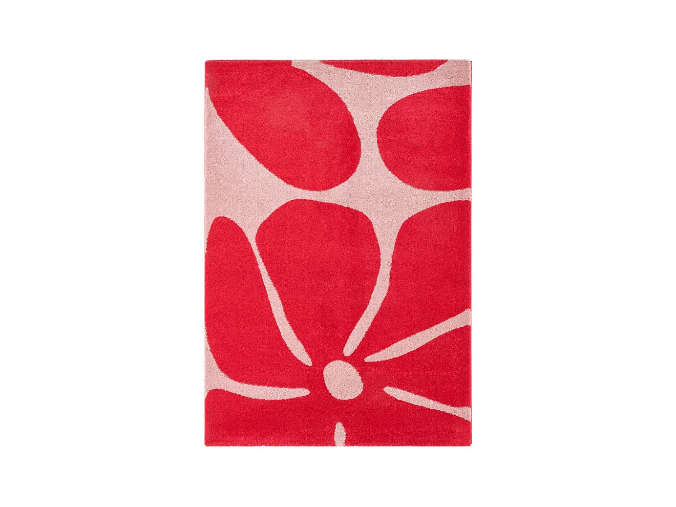 Pop - Tapis vintage à motif floral -  Rouge - 160x230cm