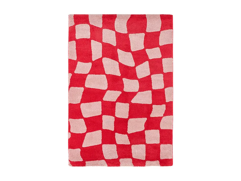 Retro - Tapis damiers -  Rouge - 120x160cm