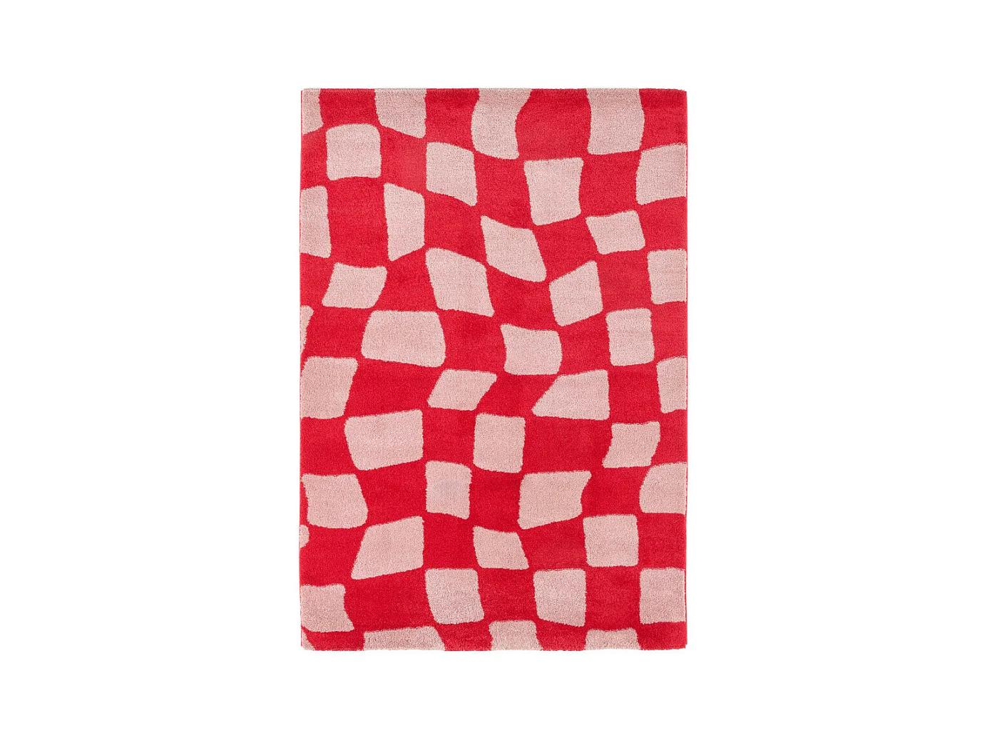 Retro - Tapis damiers -  Rouge - 120x160cm