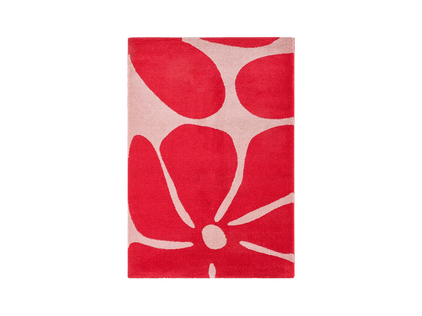 Pop - Tapis vintage à motif floral -  Rouge - 120x160cm