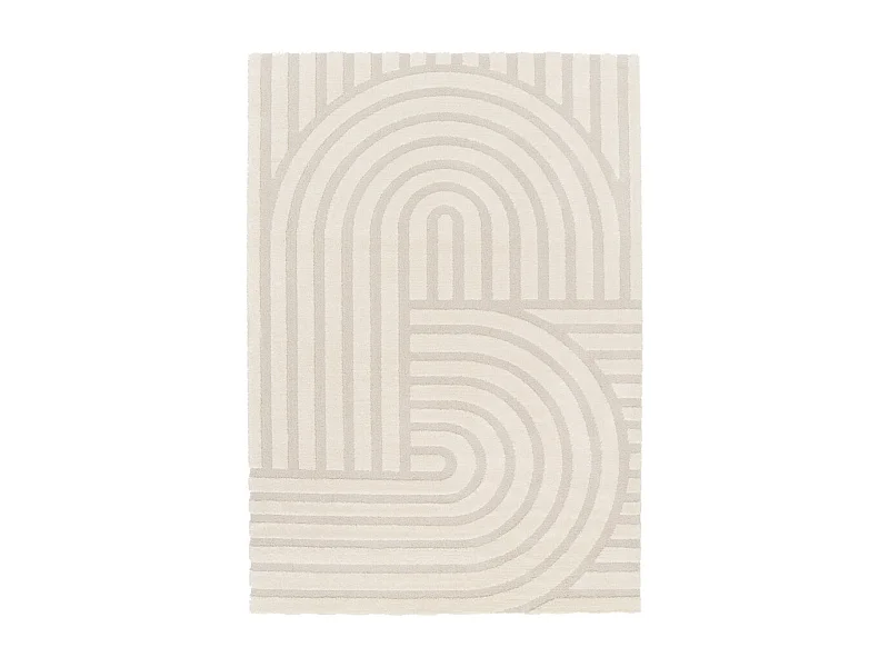 Tarna - Tapis contemporain à motif géométrique -  Écru - 120x170cm