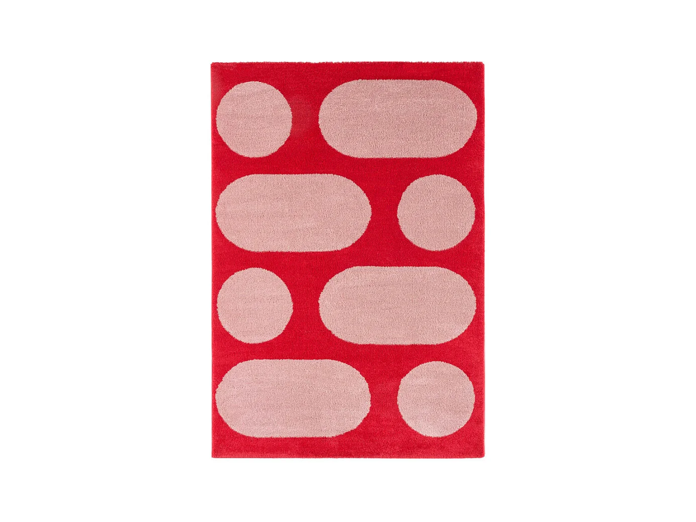 Nova - Tapis vintage à motif rond -  Rouge - 160x230cm