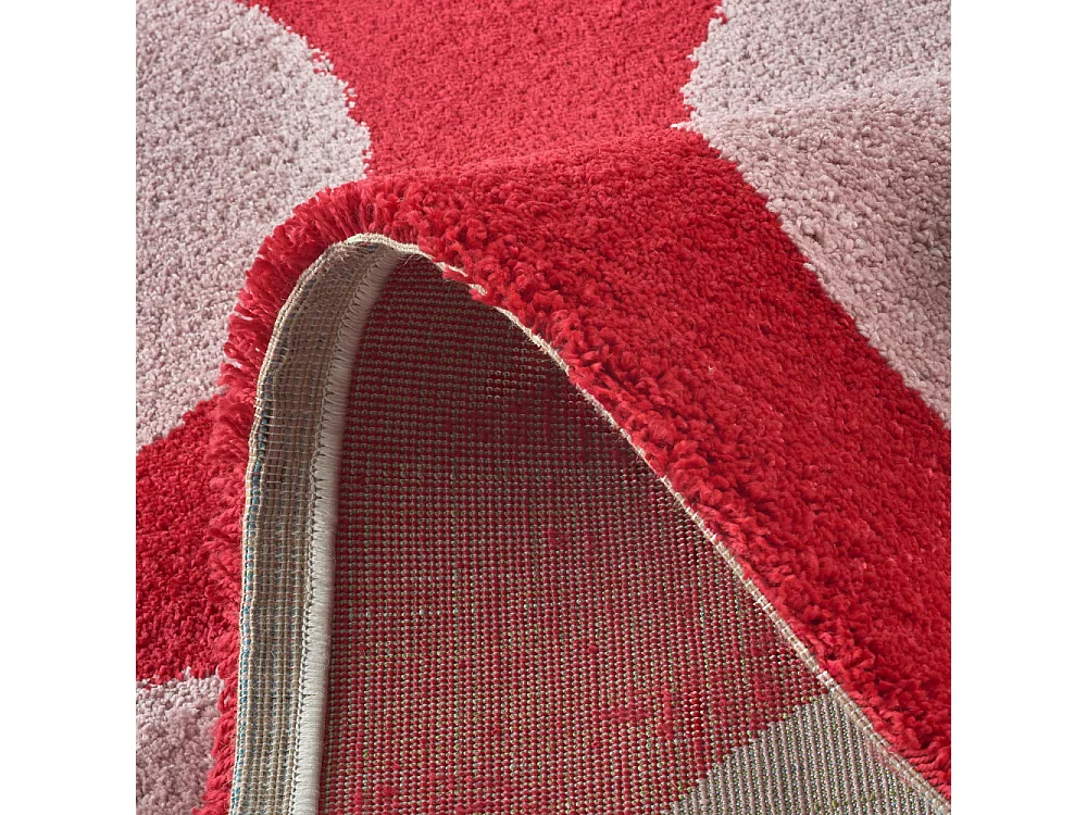 Nova - Tapis vintage à motif rond -  Rouge - 160x230cm