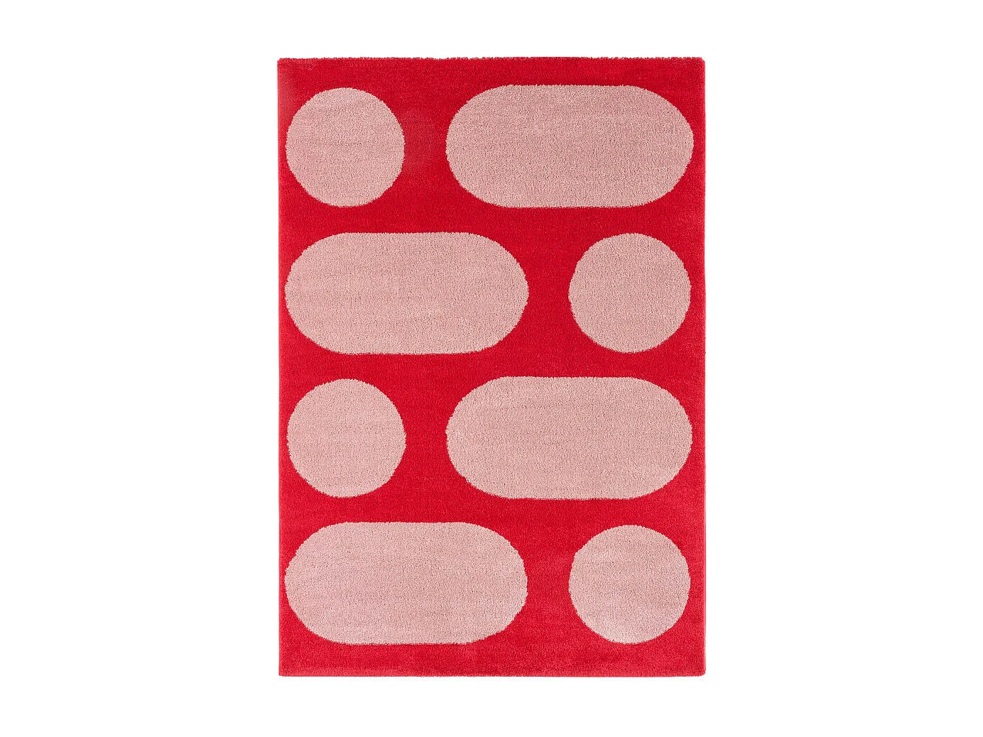 Nova - Tapis vintage à motif rond -  Rouge - 120x160cm