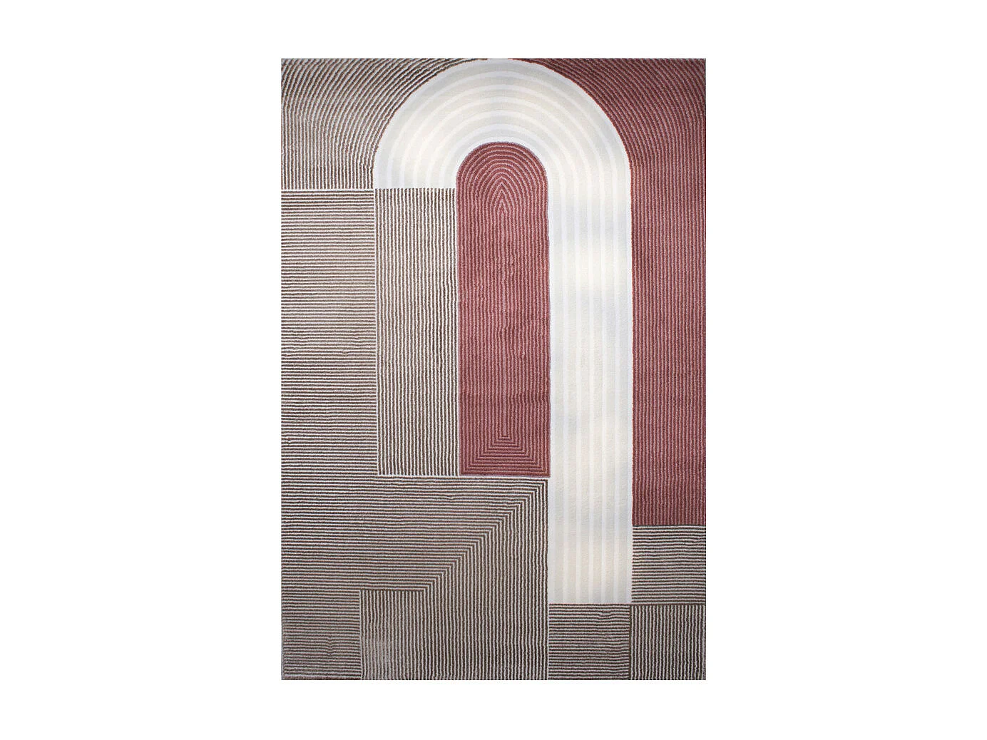 Cubo - Tapis contemporain à motif géométrique -  Rouge - 200x290cm