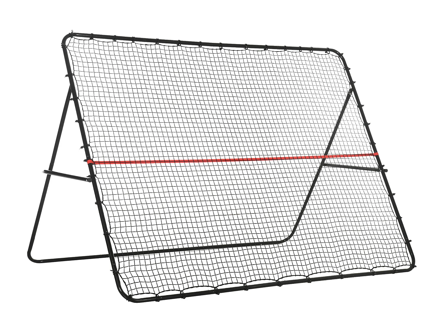Filet de rebond de football - rebondisseur de football angle réglable - dim. 280L x 185H cm - rouge noir