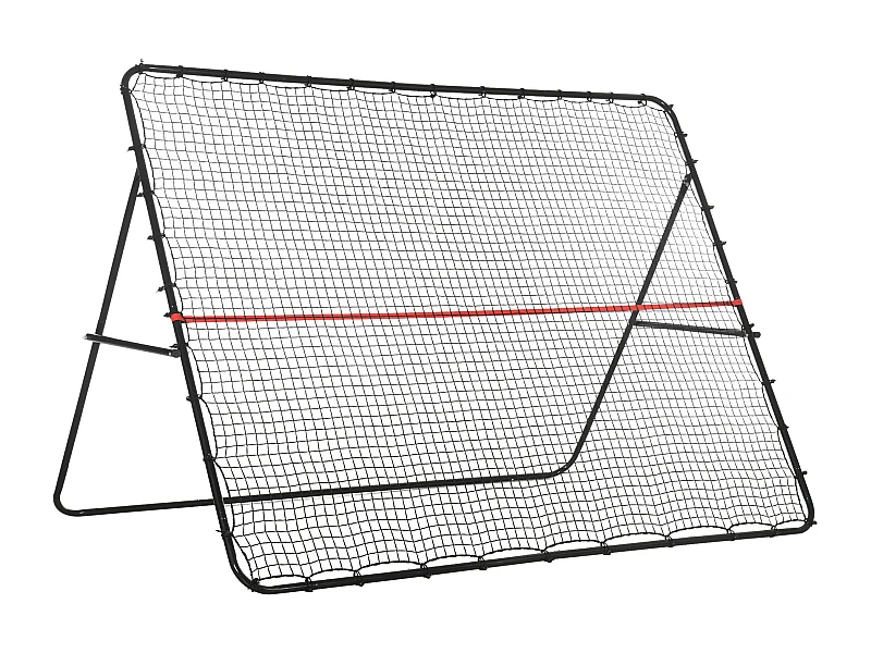 Filet de rebond de football - rebondisseur de football angle réglable - dim. 280L x 185H cm - rouge noir