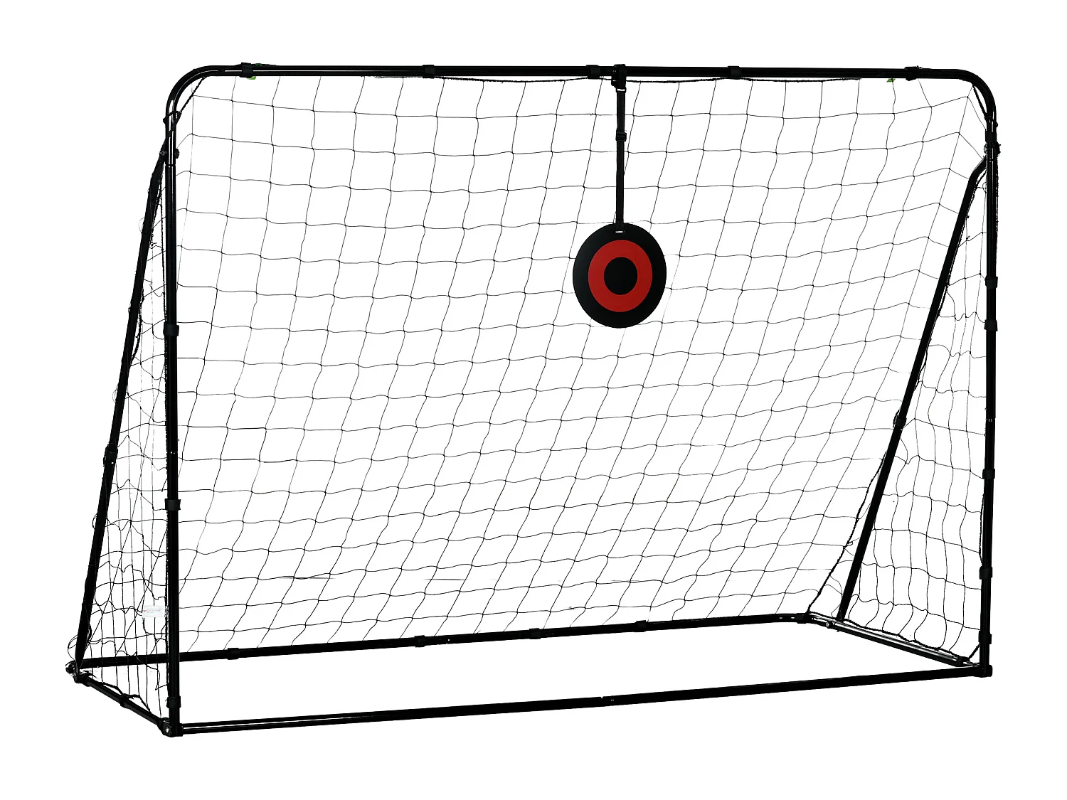 But de football cage de foot but futsal avec cible - dim. 213L x 150l x 100H cm - acier PE noir