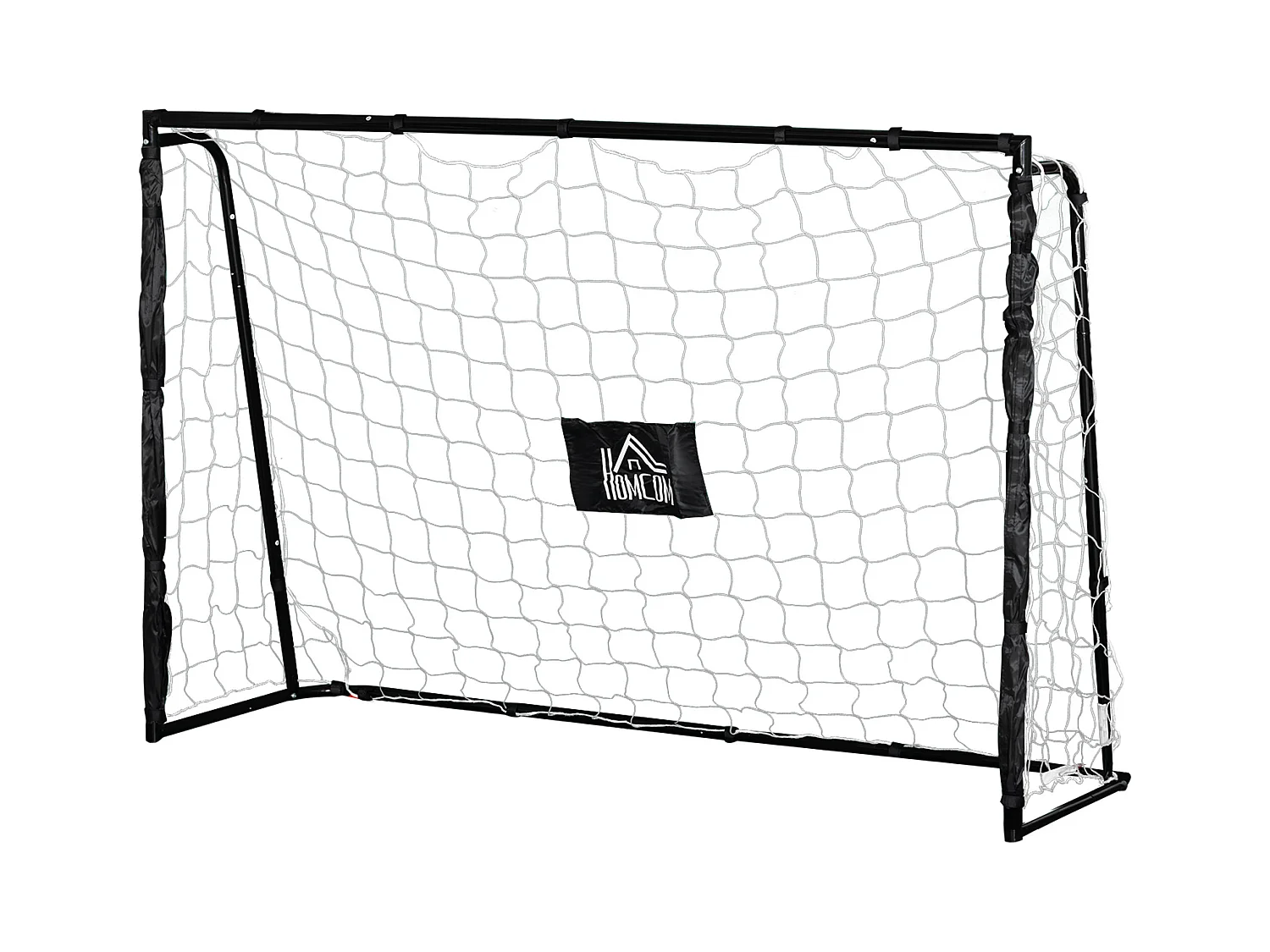 But de football - cage de foot - but futsal dim. 186L x 62l x 123H cm - châssis métal filet PE - piquets & outil inclus - noir
