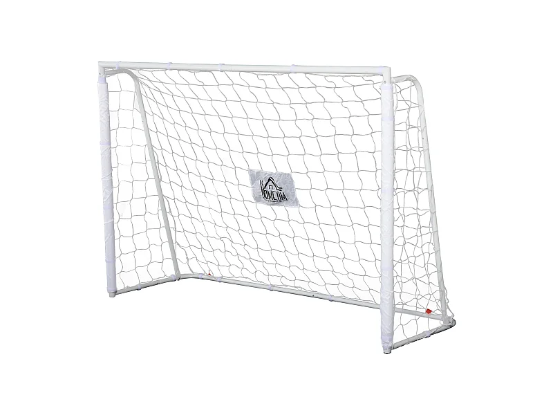 But de football - cage de foot - but futsal dim. 186L x 62l x 123H cm - châssis métal filet PE - piquets & outil inclus - blanc