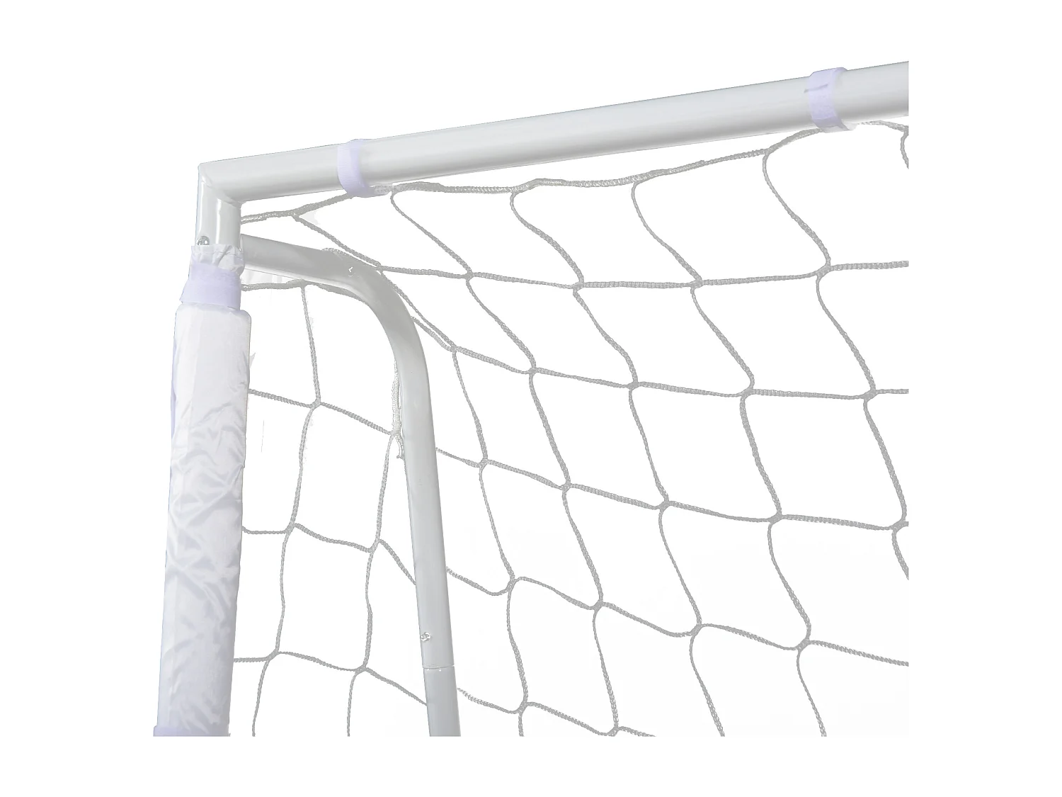 But de football - cage de foot - but futsal dim. 186L x 62l x 123H cm - châssis métal filet PE - piquets & outil inclus - blanc