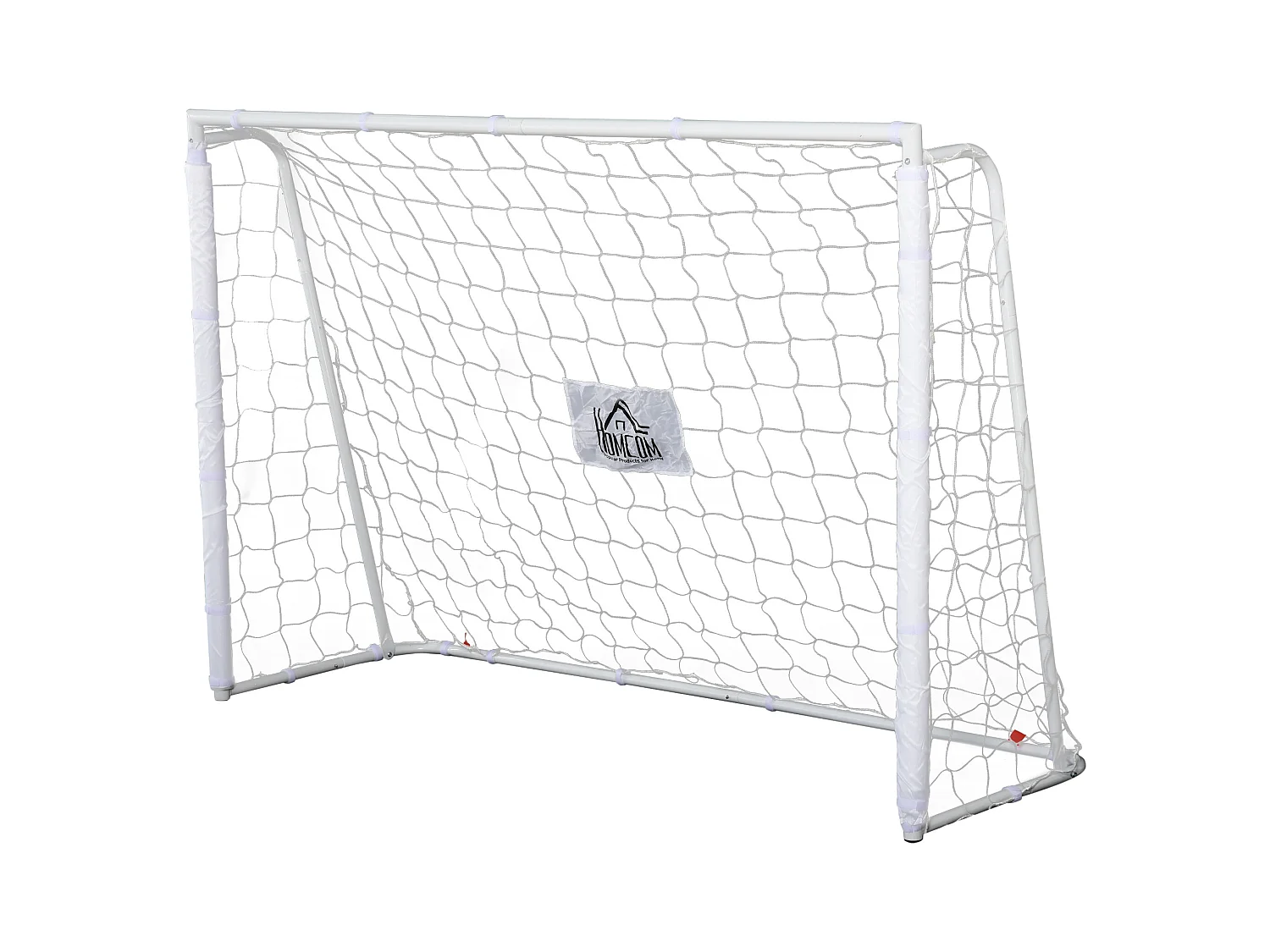 But de football - cage de foot - but futsal dim. 186L x 62l x 123H cm - châssis métal filet PE - piquets & outil inclus - blanc
