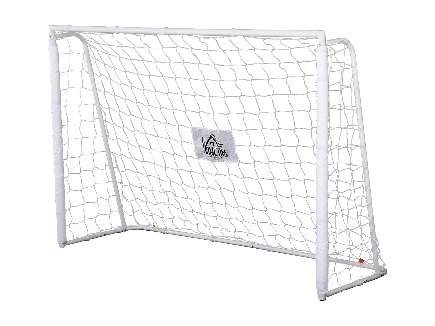 But de football - cage de foot - but futsal dim. 186L x 62l x 123H cm - châssis métal filet PE - piquets & outil inclus - blanc