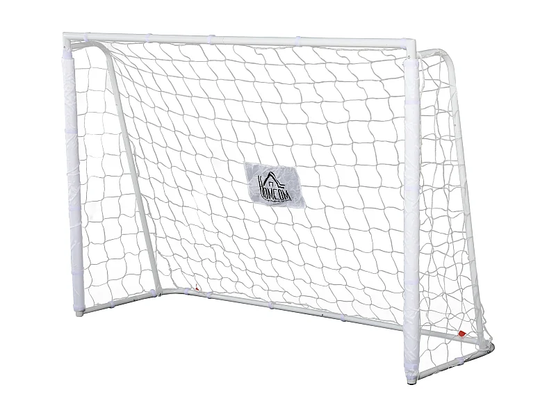 But de football - cage de foot - but futsal dim. 186L x 62l x 123H cm - châssis métal filet PE - piquets & outil inclus - blanc
