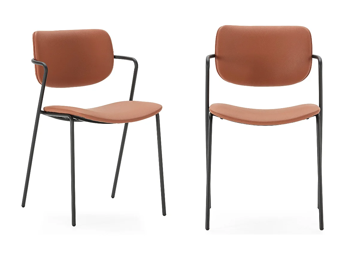 Lot de 2 chaises avec pieds en métal noir L49 cm - MAIKA